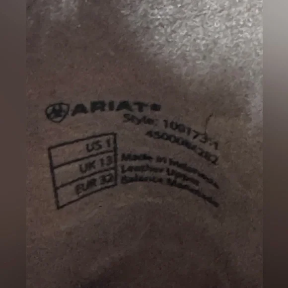 Ariat girls boots, Size 1 Leopard Print and Brown Cowgirl Boots square toe - Picture 6 of 8